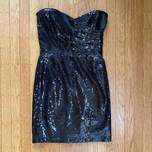 Black sequined mini dress - size M